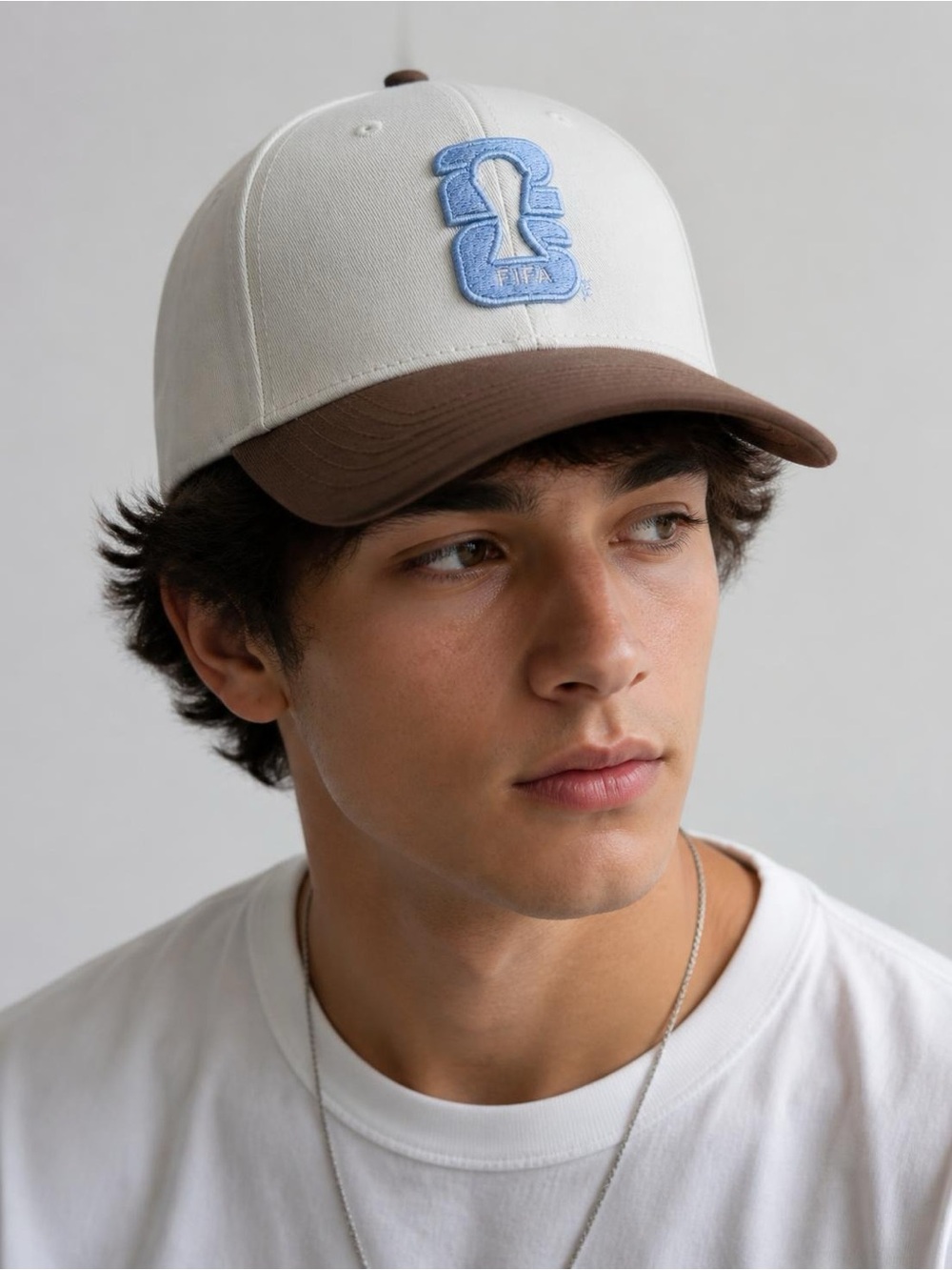 Brand new Fifa 2026 White and Brown Baseball Cap with Light Blue Embroidery